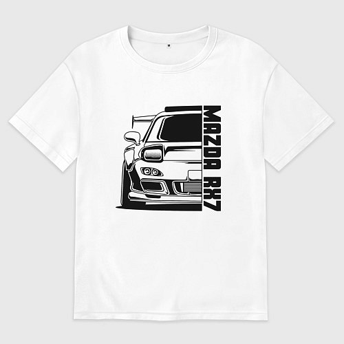 Мужская футболка оверсайз Mazda RX7 / Белый – фото 1