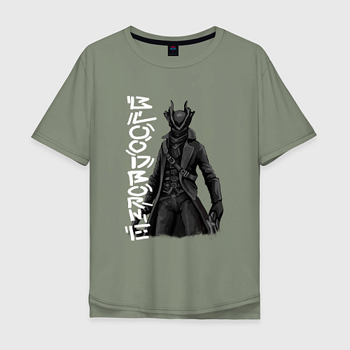 Мужская футболка оверсайз Bloodborne охотник / Авокадо – фото 1
