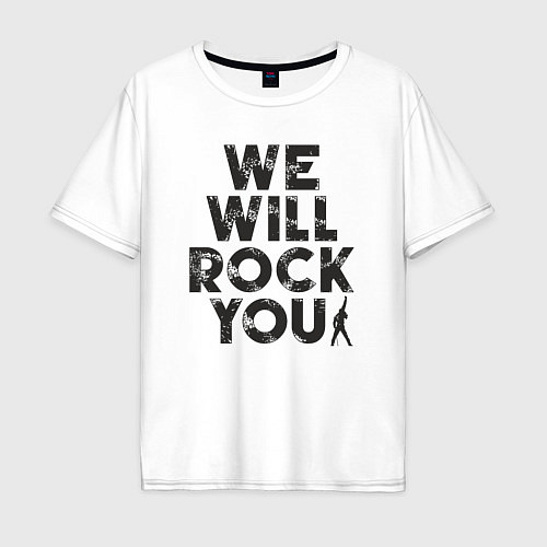 Мужская футболка оверсайз Rocking Queen / Белый – фото 1