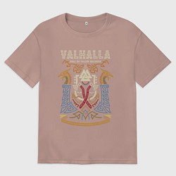 Футболка оверсайз мужская Вальхалла - дворец павших воинов, цвет: пыльно-розовый