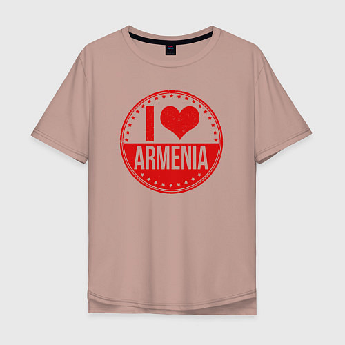 Мужская футболка оверсайз Love Armenia / Пыльно-розовый – фото 1