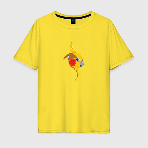 Мужская футболка оверсайз Голова попугая WPAP / Желтый – фото 1