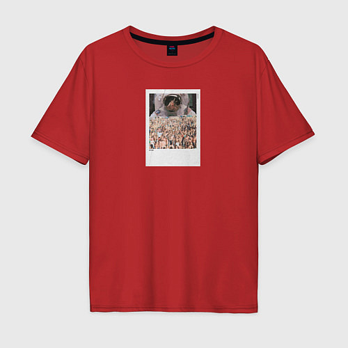 Мужская футболка оверсайз Spaceman / Красный – фото 1