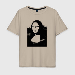 Мужская футболка оверсайз Mona Lisa in black white