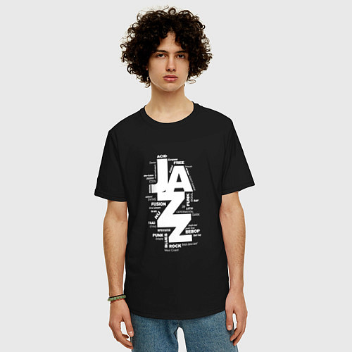 Мужская футболка оверсайз Jazz Styles BW1 / Черный – фото 3
