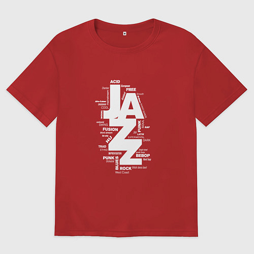 Мужская футболка оверсайз Jazz Styles BW1 / Красный – фото 1