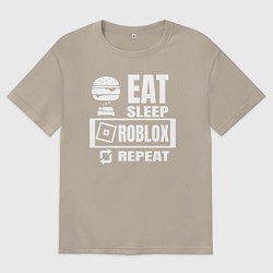 Футболка оверсайз мужская Роблокс на повторе, цвет: миндальный