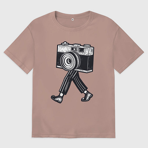 Мужская футболка оверсайз Бродячий фотограф / Пыльно-розовый – фото 1