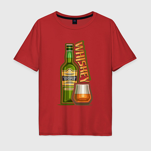 Мужская футболка оверсайз Виски / Красный – фото 1