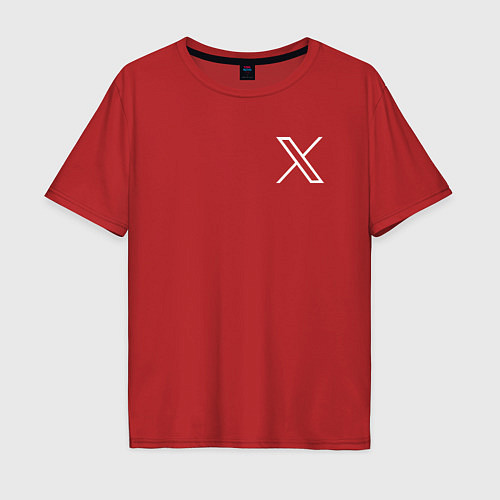 Мужская футболка оверсайз Лого X / Красный – фото 1