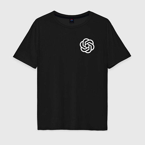 Мужская футболка оверсайз Лого ChatGPT / Черный – фото 1