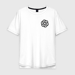 Футболка оверсайз мужская Лого Chat GPT, цвет: белый