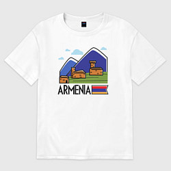 Футболка оверсайз мужская Горная Армения, цвет: белый
