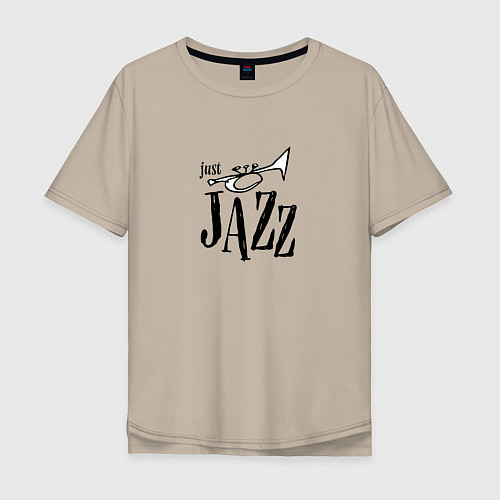 Мужская футболка оверсайз Just Jazz / Миндальный – фото 1