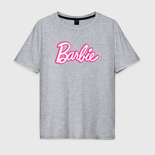 Мужская футболка оверсайз Барби Фильм Логотип / Меланж – фото 1