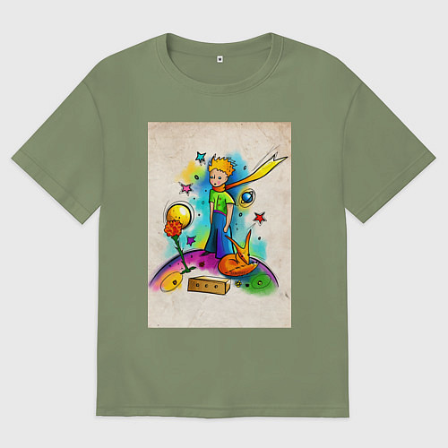 Мужская футболка оверсайз Le Petit Prince / Авокадо – фото 1