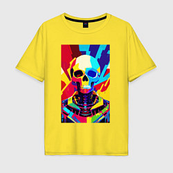 Футболка оверсайз мужская Pop art skull, цвет: желтый