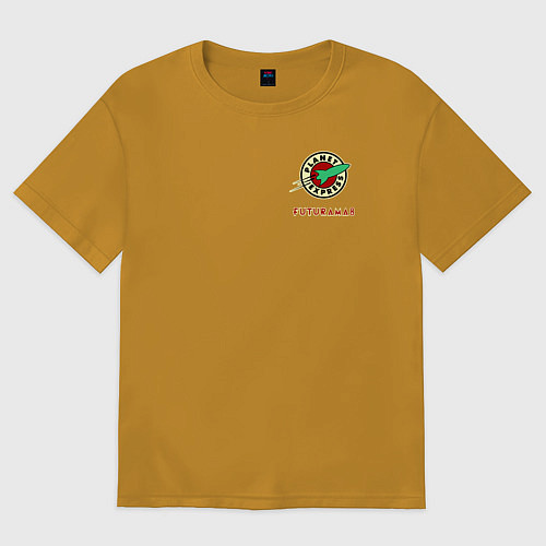 Мужская футболка оверсайз Космонавт из Planet Express / Горчичный – фото 1