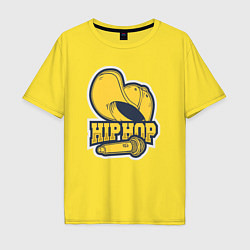 Мужская футболка оверсайз Hip hop microphone