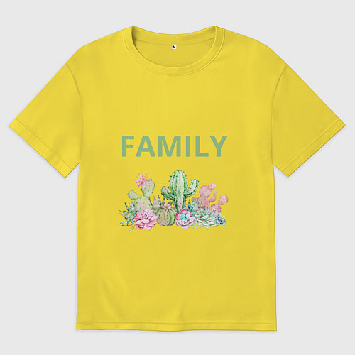 Мужская футболка оверсайз Колючая семейка / Желтый – фото 1