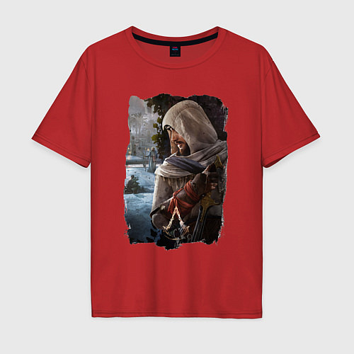 Мужская футболка оверсайз Assassins Creed Mirage Асасин Крид Мираж / Красный – фото 1
