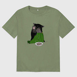 Мужская футболка оверсайз Кот повар