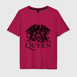 Футболка оверсайз мужская Queen - logo, цвет: маджента