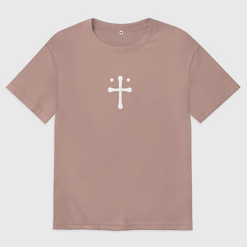 Мужская футболка оверсайз Тосака Рин Крест / Пыльно-розовый – фото 1