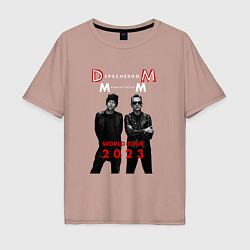 Футболка оверсайз мужская Depeche Mode 2023 Memento Mori - Dave & Martin 04, цвет: пыльно-розовый