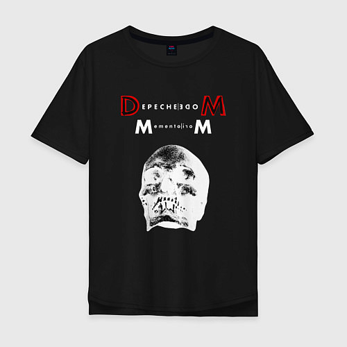 Мужская футболка оверсайз Depeche Mode 2023 Memento Mori - White Skull 01 / Черный – фото 1