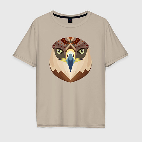 Мужская футболка оверсайз Eagle bird / Миндальный – фото 1