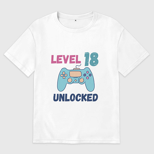 Мужская футболка оверсайз 18 уровень жизни / Белый – фото 1