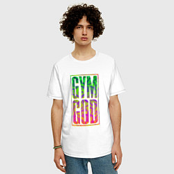 Футболка оверсайз мужская Gym god, цвет: белый — фото 2
