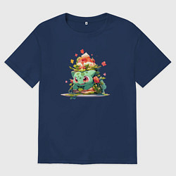 Мужская футболка оверсайз Малыш Бульбазавр