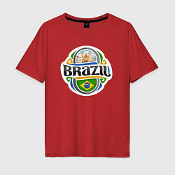 Футболка оверсайз мужская Brazil adventure, цвет: красный