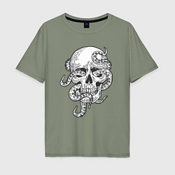 Мужская футболка оверсайз Skull octopus