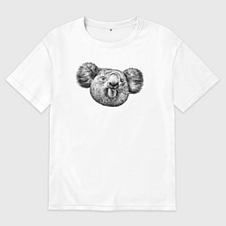 Футболка оверсайз мужская Коала морда, цвет: белый