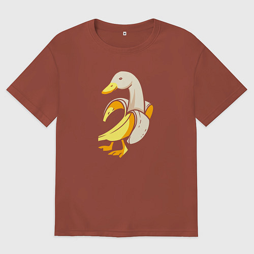 Мужская футболка оверсайз Банановый гусь / Кирпичный – фото 1
