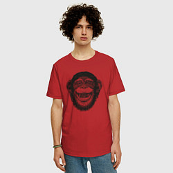 Футболка оверсайз мужская Smile monkey, цвет: красный — фото 2