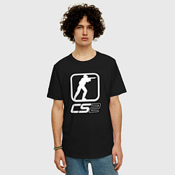 Футболка оверсайз мужская CS2 logo, цвет: черный — фото 2