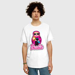 Футболка оверсайз мужская Девочка Барби, цвет: белый — фото 2