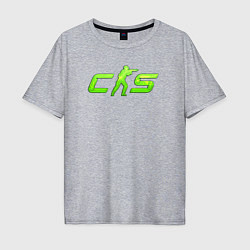 Мужская футболка оверсайз CS2 green logo