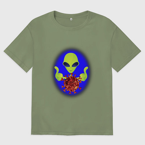 Мужская футболка оверсайз Вирус с другой планеты / Авокадо – фото 1