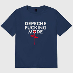 Футболка оверсайз мужская Depeche Mode - Rose mode, цвет: тёмно-синий