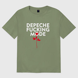 Футболка оверсайз мужская Depeche Mode - Rose mode, цвет: авокадо
