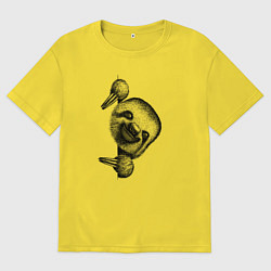 Мужская футболка оверсайз Ленивец выглядывает