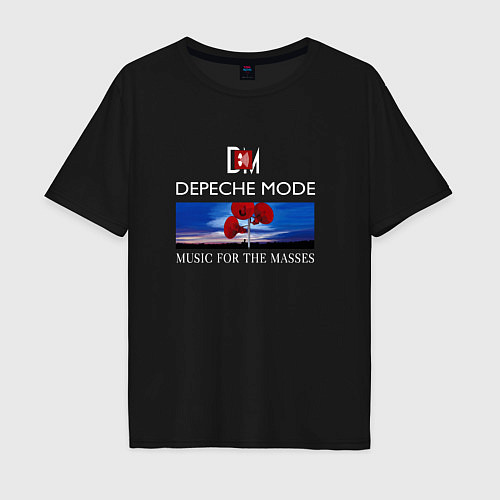 Мужская футболка оверсайз Depeche Mode - Music for the Masses logo / Черный – фото 1