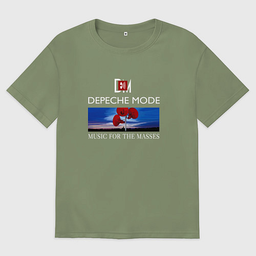 Мужская футболка оверсайз Depeche Mode - Music for the Masses logo / Авокадо – фото 1