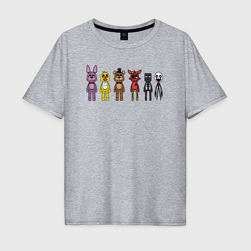 Мужская футболка оверсайз FNAF команда / Меланж – фото 1