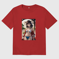 Мужская футболка оверсайз Девушка в аниме стиле